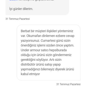 Hepsiburada.com Ve Under Armour Un Kusurlu Ürünü Sahiplenmemesi