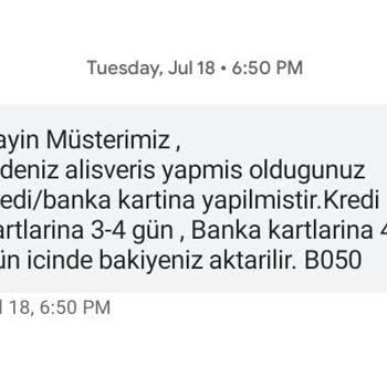 Eyyo İsimli Mağazanın İadeleri Yapmaması