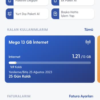 Turkcell Kendi Kendine Ek İnternet Yenilenmesi