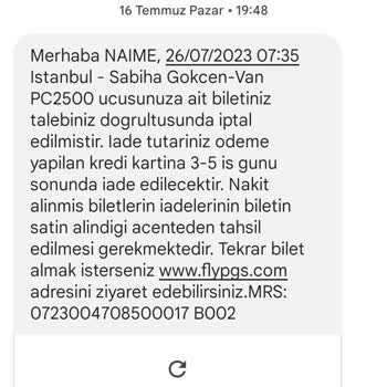 Enuygun.com Uçak Bileti İadesi Yapılmadı