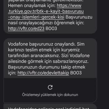 Vodafone Yeni Hat Başvurum Yok