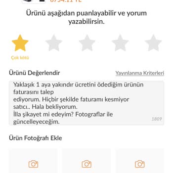 Trendyol Faturamı Kesmeyen Satıcısına Hiçbir Yaptırım Uygulamıyor.