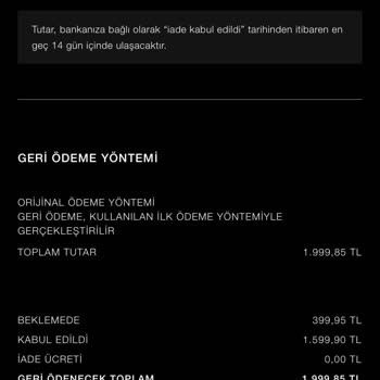 Zara İadelerin Geri Ödemesini Yapmıyor