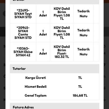 Tofisa Siparişim Elime Ulaşmadı