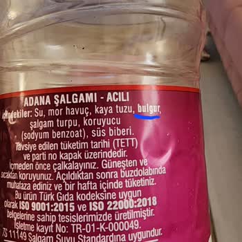 Doğanay Gıda Gluten İçermeyen Ama İçinde Bulgur Olan Şalgam Suyu