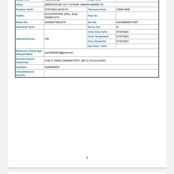 Samsung TV LED Karması