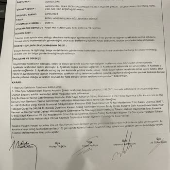 Skechers Tüketici Hakem Heyetinden Kazandığım Dava İadesini Yapmıyor