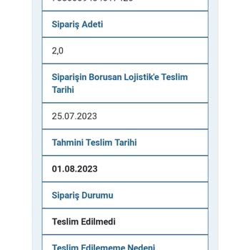 Borusan Lojistik Kargo Sorunu Teslim Edilmeme