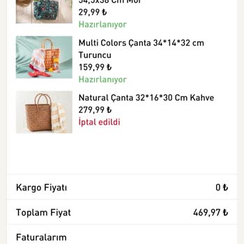 English Home Ürün Satışı Varken Sipariş Verilmiş Ürünü İptal Etmesi
