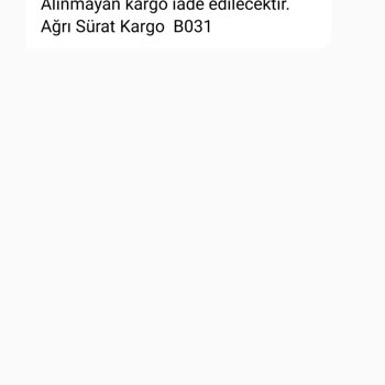Sürat Kargo Ağrı Şubesi Eve Teslimat Yapmıyor, Şubeden Aldırıyor.