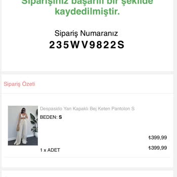 Oyku Wear 'dan Pantolon Siparişi Verdim Ama Ürün Hala Hazırlanıyor