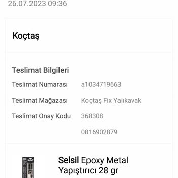 Koçtaş Siparişimi 8 Gündür Kargoya Veremedi.