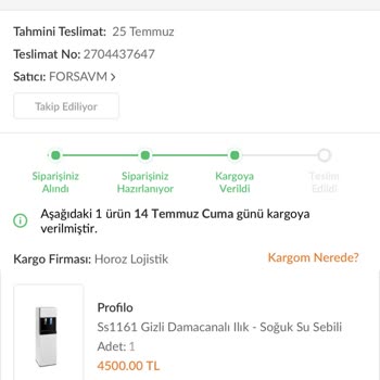 Horoz Lojistik'ten 14 Ağustos 'tan Beri Kargomu Getirmedi.