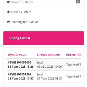 Eve Para İadesi Yapılmadı Ürün Tedarik Edilemedi Deyip İptal Edildi