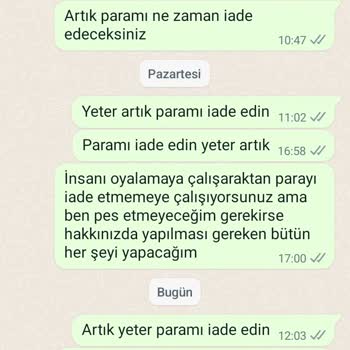 Market Kolim Siparişim Gönderilmedi Ve Param Da İade Edilmiyor