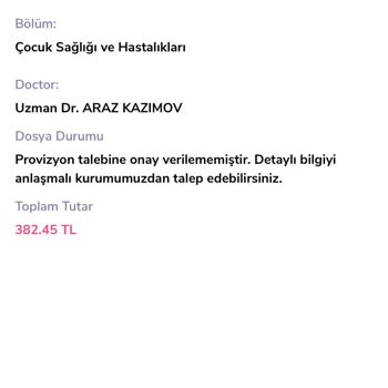 Anadolu Sigorta Anadolu Sağlık Sigortası Hizmet Bedelini Karşılamadı