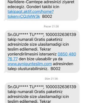 AGT Kurye (aynigunteslim.com) Hem Kargom Teslim Edilmiyor Hem Kimseye Ulaşamıyorum!