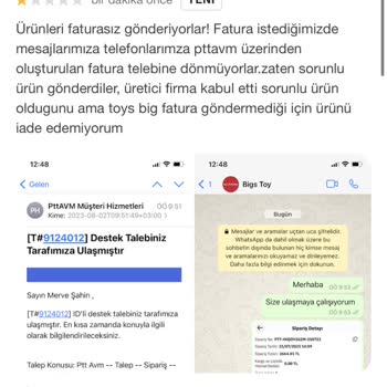 Bigstoys Faturasız Ve Sorunlu Ürün Gönderiyorlar