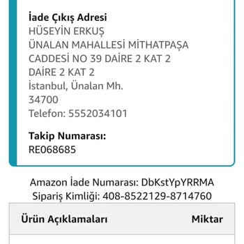 Amazon Farklı Ürün Yollanması