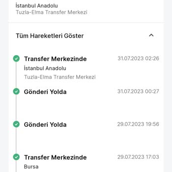 Trendyol Express Tuzla-Elmalı Transfer Merkezi Kargoyu Göndermiyor.