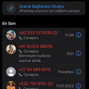 WhatsApp'dan Gelen Yabancı Numara Aramaları