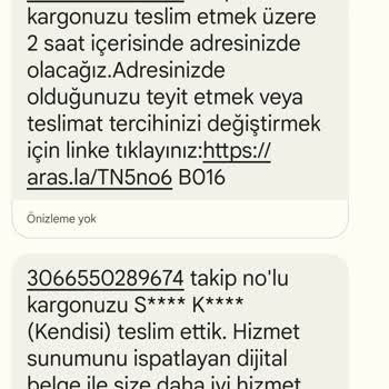 Aras Kargo Teslim Etmediği Kargoya Teslim Edildi Mesajı Attı