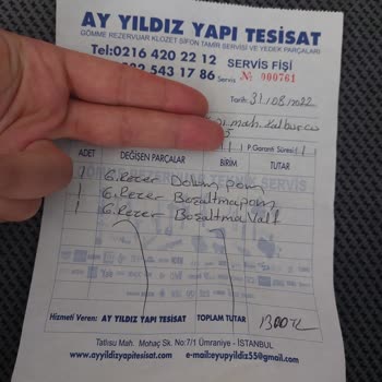 Ayyıldız Yapı Tesisat 4 Ay Sonra Yeniden Arıza Ve Asla Sorumluluk Almayan Firma