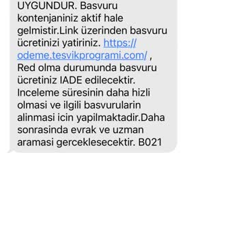 Teşvik Programı Sayfasının Güvenilir Olmaması