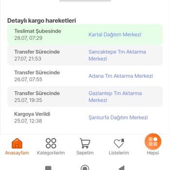 Hepsijet Kartal Dağıtım Merkezi Kargo Teslim Etmiyor