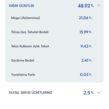 Turkcell TÖHAŞ Geç Tahsilat Bedeli
