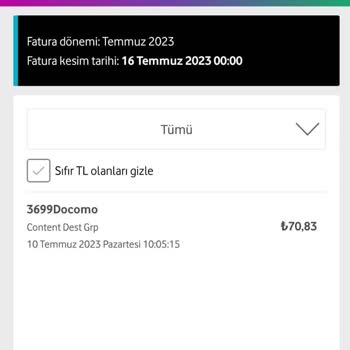 Vodafone 3699Docomo Servis Aboneliği Sorunu