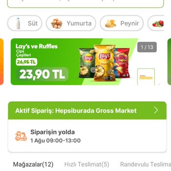 Hepsiburada Market Siparişim Teslim Edilmedi.