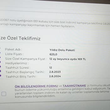 Digiturk Yanlış Bilgilendirme Sebebiyle Fazla Alınan Paket Ücreti