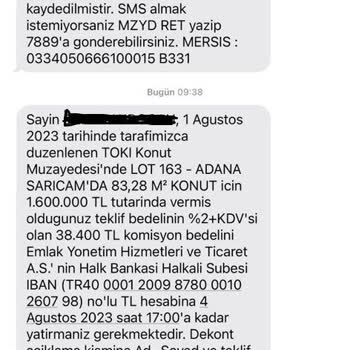 Emlak Yönetim Online Müzayedede Satış Yapılmadan Komisyon İstenmesi