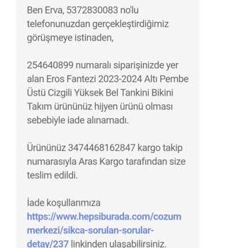 Hepsiburada İade Sorunu Yaşamaktayım.