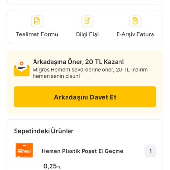 Migros Hemen Almadığım Ürünlerin Ve Getirme Ücretini İade Etmiyor