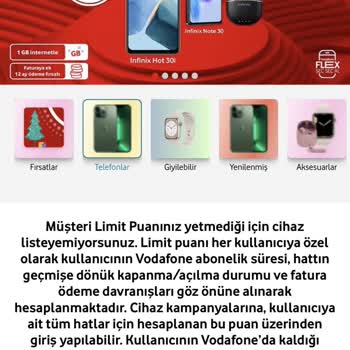 Vodafone Cihaz Limit Puanımı Sildi