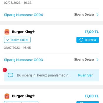 Burger King Tıkla Gelsin Siparişi İptal Ediyor