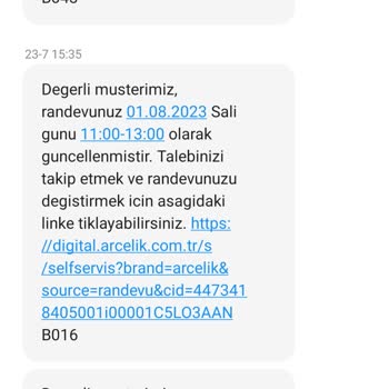 Arçelik Teknik Servis Randevuya Gelmedi