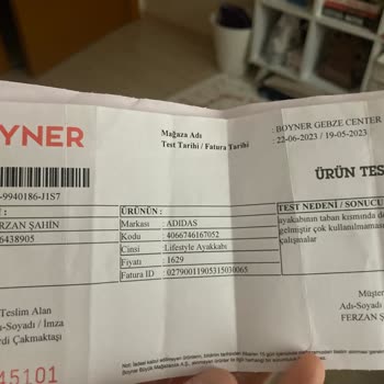 Gebze Boyner Mağazasından Aldığım Adidas Bayan Ayakkabıyla İlgili Sorun