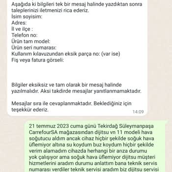 Dijitsu Ürün Bozuk Sıcak Üflüyor