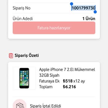 Vodafone Online Mağaza Fazla Fatura Çıkarıyor