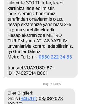 Metro Turizm Sürekli Değişen Otobüs Bilet Tarihi Ve Firmanın Sorumsuzluğu