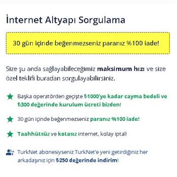 TurkNet Ücretsiz Kurulumu Faturalandırma