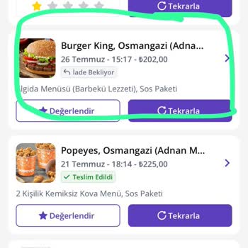 Getir Yemek Pişmanlıktır