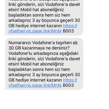 Vodafone Gereksiz Kampanya Mesajları