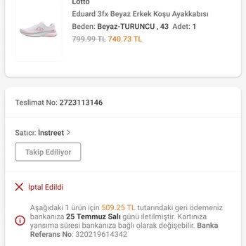 Trendyol Gerekçesiz Ürün İptali