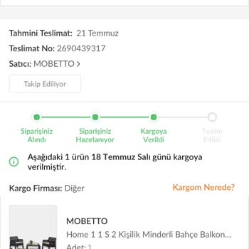 Horoz Lojistik Trendyol Mobetto Sipariş Sorunu