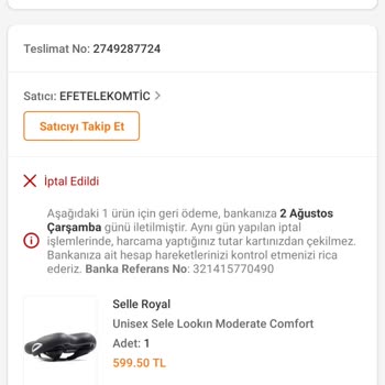 Trendyol Siparişin Habersiz İptali