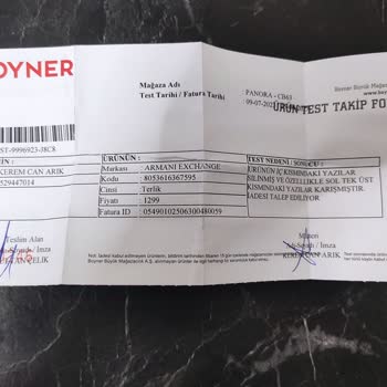 Armani Exchange Boyner Asla Çözülemeyen İade Sorunu
